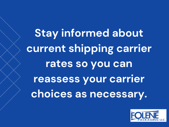 Reduce shipping carrier rates Folene packaging