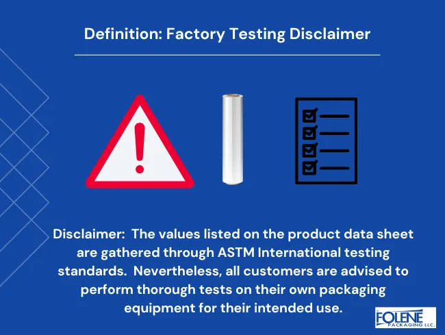 Product Data Sheet Definition Factory Testing Disclaimer Folene